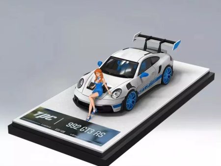 TPC Porsche 992 GT3 RS Blue Wheels With Figure Fashion