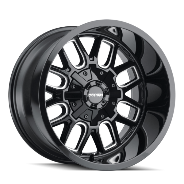 Mayhem 8107 Cogent 22x10   8x165.1 BP   -19mm Offset   130.8mm Hub Black w  Milled Spokes Wheel Discount