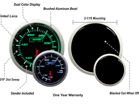 Green White Oil Temperature Gauge Cheap