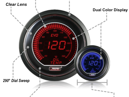 2-1 16  Evo Electrical Oil Temperature Gauge-Celsius Online