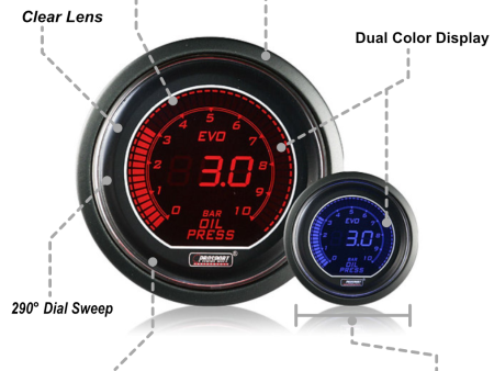 52mm Evo Electrical Oil Pressure Gauge-BAR Discount