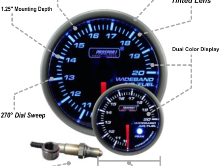 2-1 16  Premium Blue White Wideband Air Fuel Ratio kit Cheap