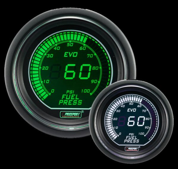 2-1 16  Evo Electrical White and Green Fuel Pressure Gauge Fashion