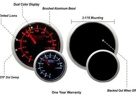 2-1 16  Amber   White - Electric Volt Gauge Fashion