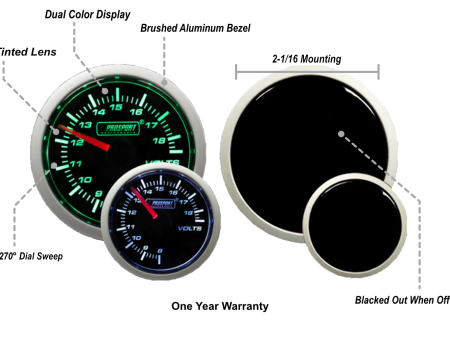 2-1 16  Green White Volt Gauge Supply