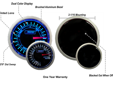 2-1 16  Blue White Air Fuel Ratio Gauge For Discount