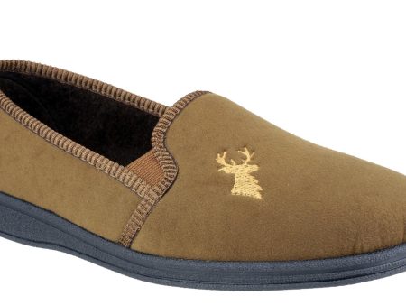 Mirak Stag Mens Classic Velour Full Slipper Discount