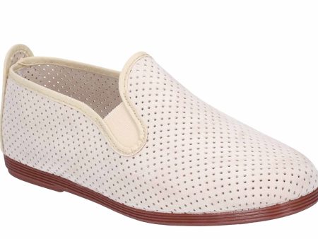 Flossy Pulga Mens Punched Detail Slip On Casual Shoe Discount