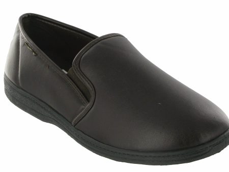 Mirak Visa Mens Faux Leather Slip On Full Slipper Online